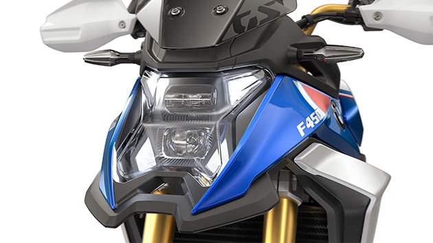 Der LED-Scheinwerfer mit Tagfahrlicht der F 450 GS von BMW Motorrad