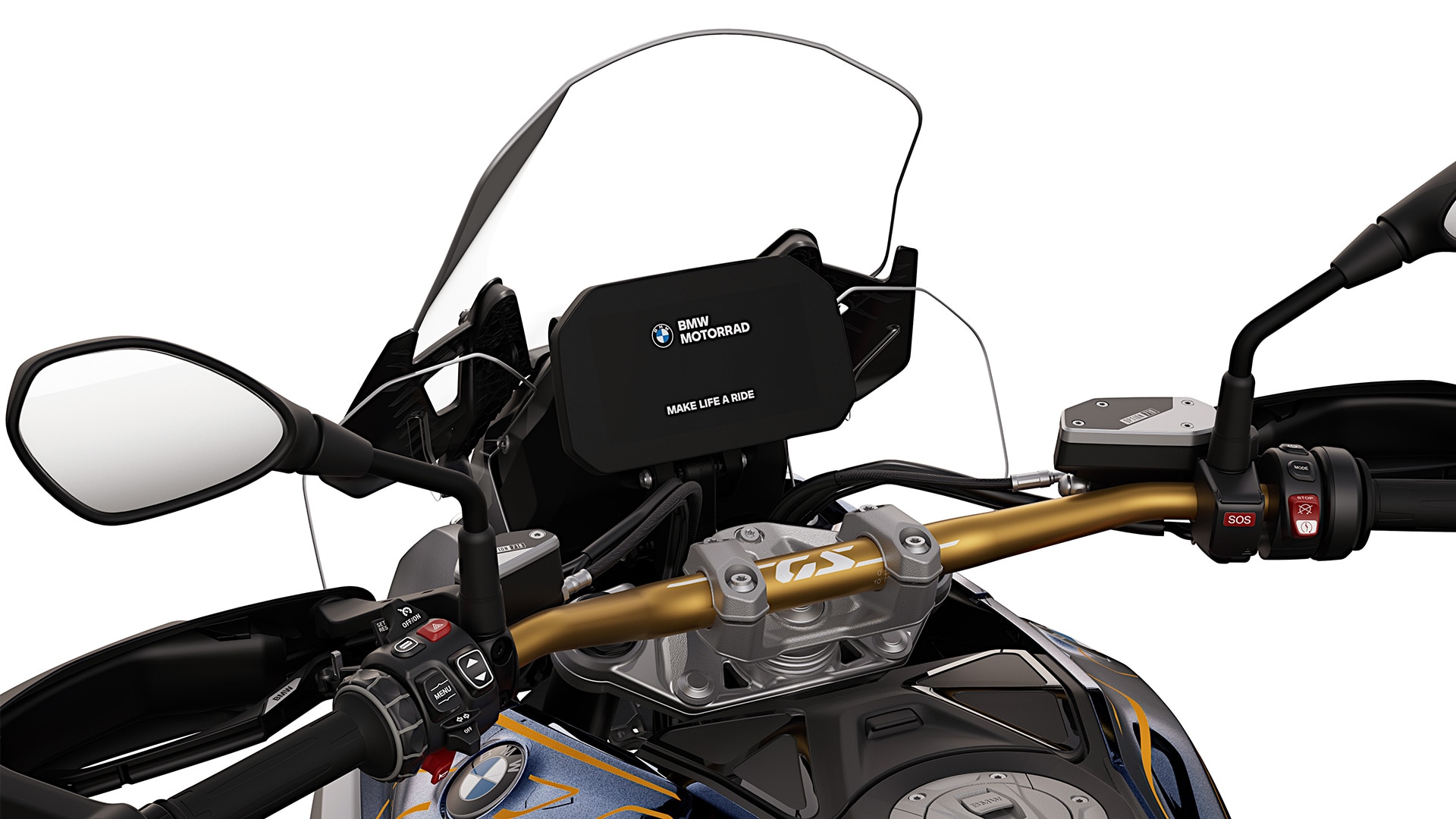 Der goldene Lenker der BMW R 1300 GS Option 719 Biscaya