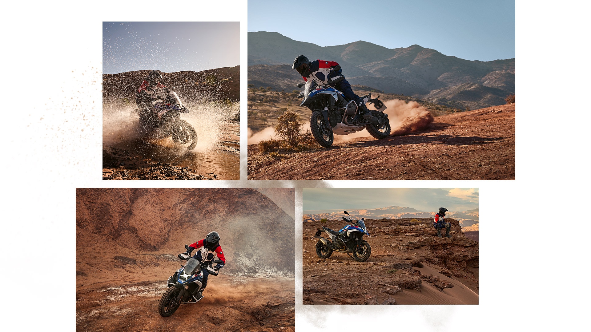Collage der R 1300 GS Trophy im Gelände