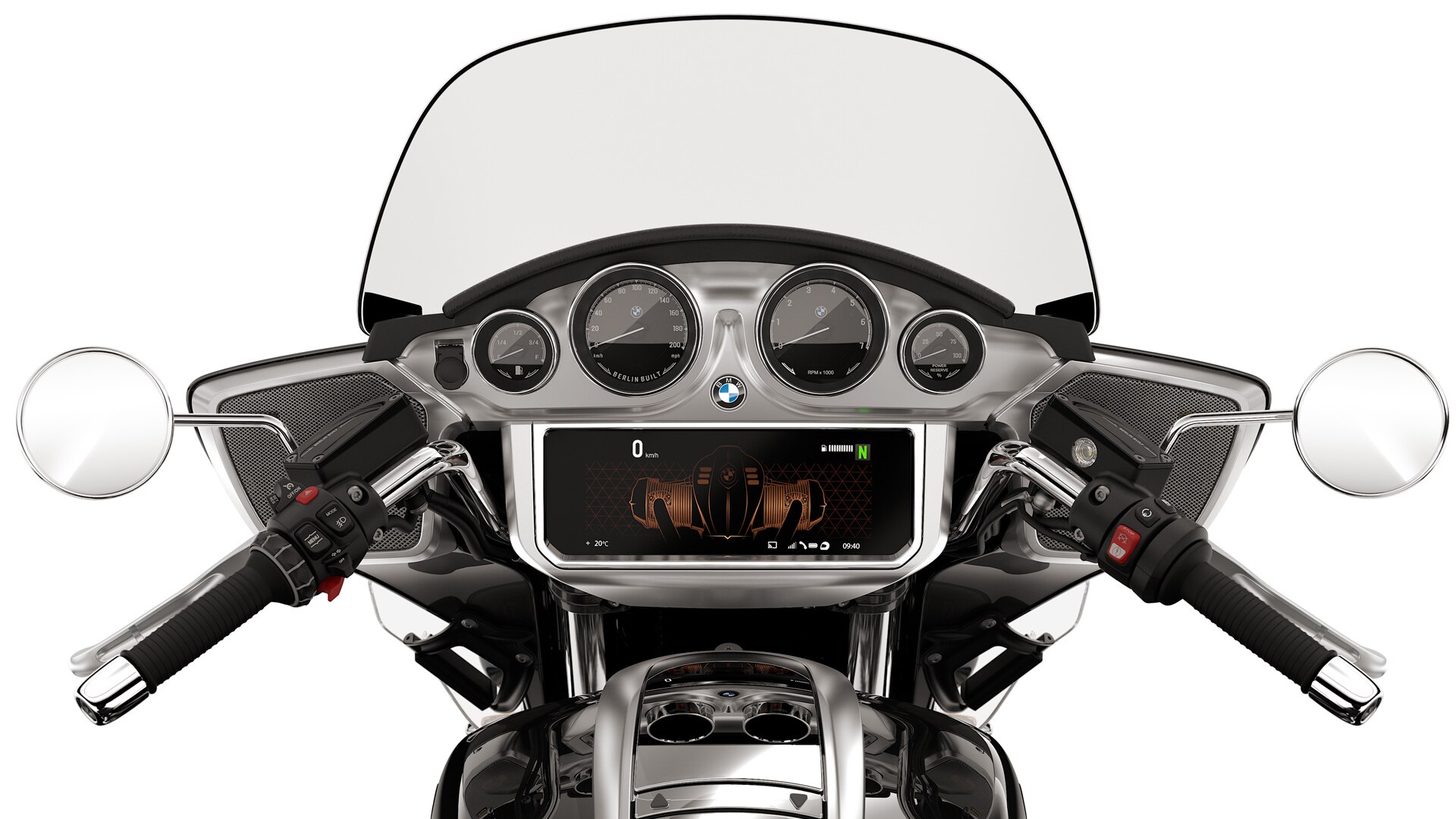 Das Cockpit zeigt die analogen Rundinstrumente und das TFT-Display.