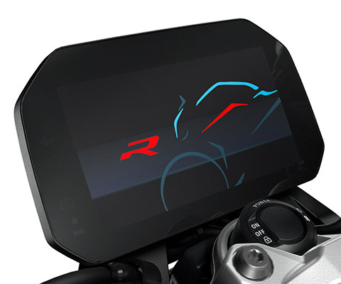 Wir sehen das große 6,5“ TFT Display der F 900 R.