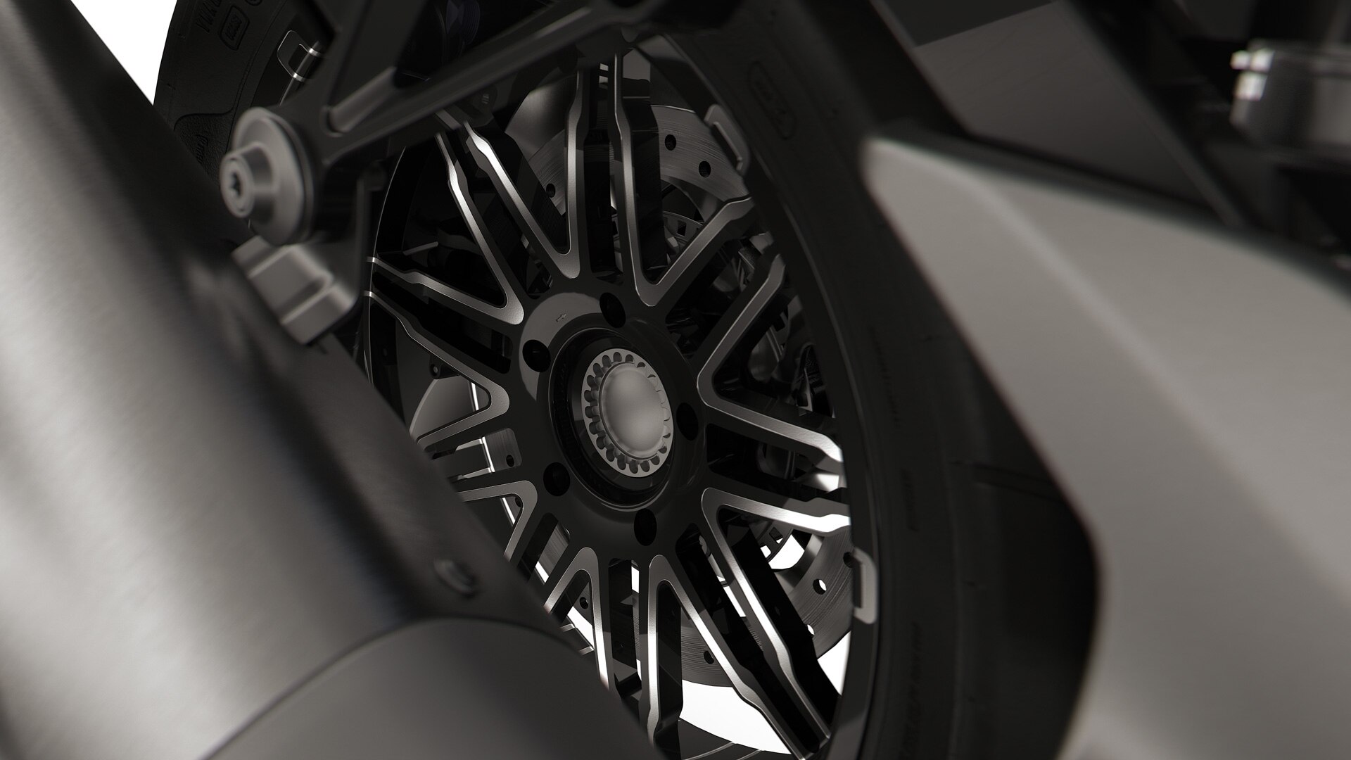 Schwarzes Option 719 Rad der K 1600 GTL.
